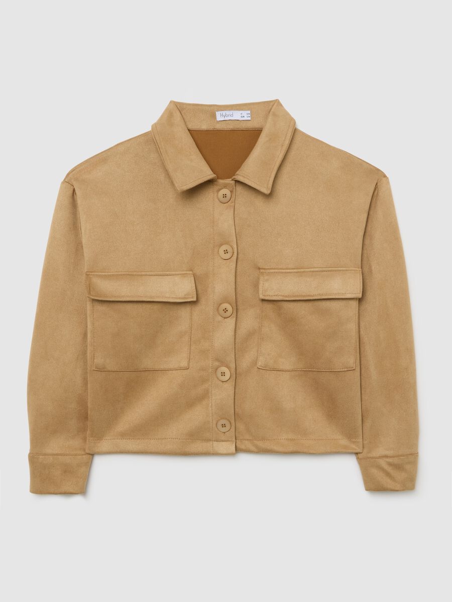 Beige regular fit jacket with pockets_4