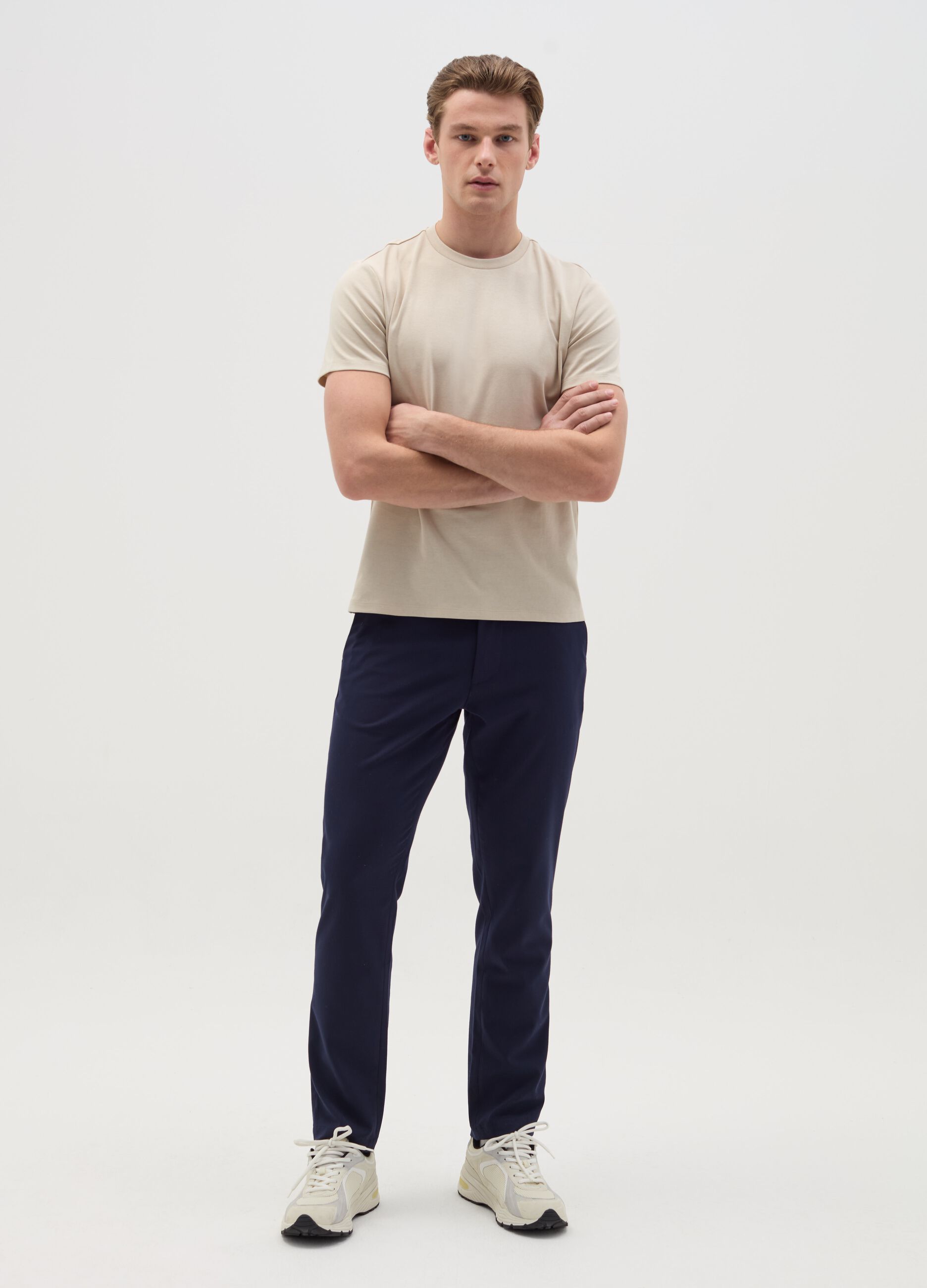 T-shirt with technical fabric