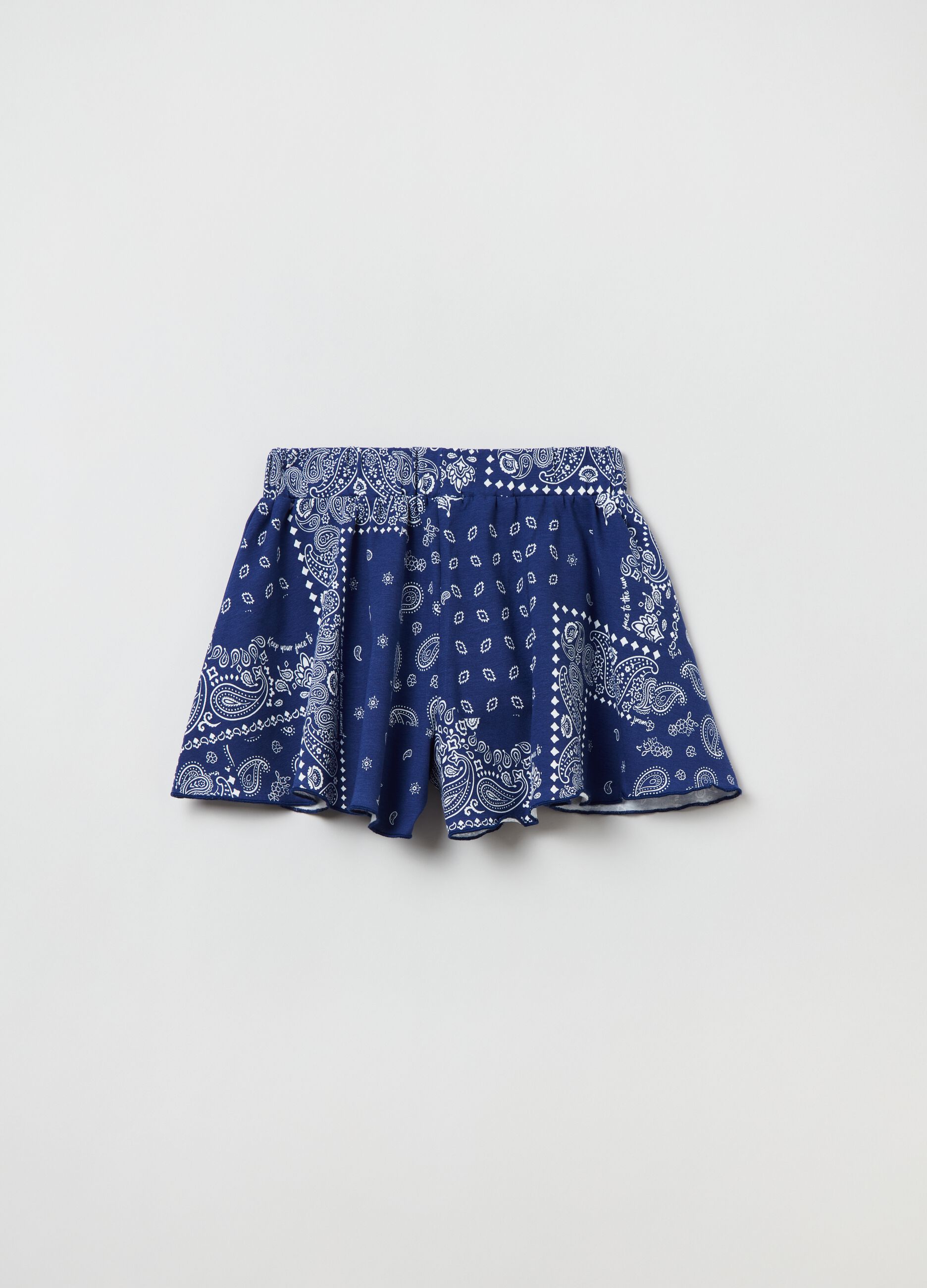 Shorts in jersey con stampa bandana_2