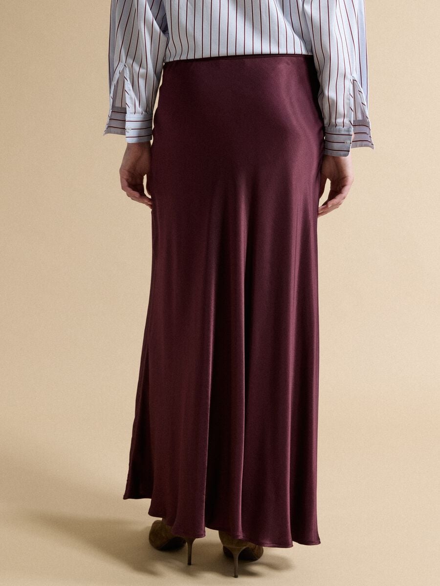 Long red skirt in pure viscose_3
