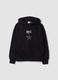 Black cotton-blend hoodie for girls, regular fit_0