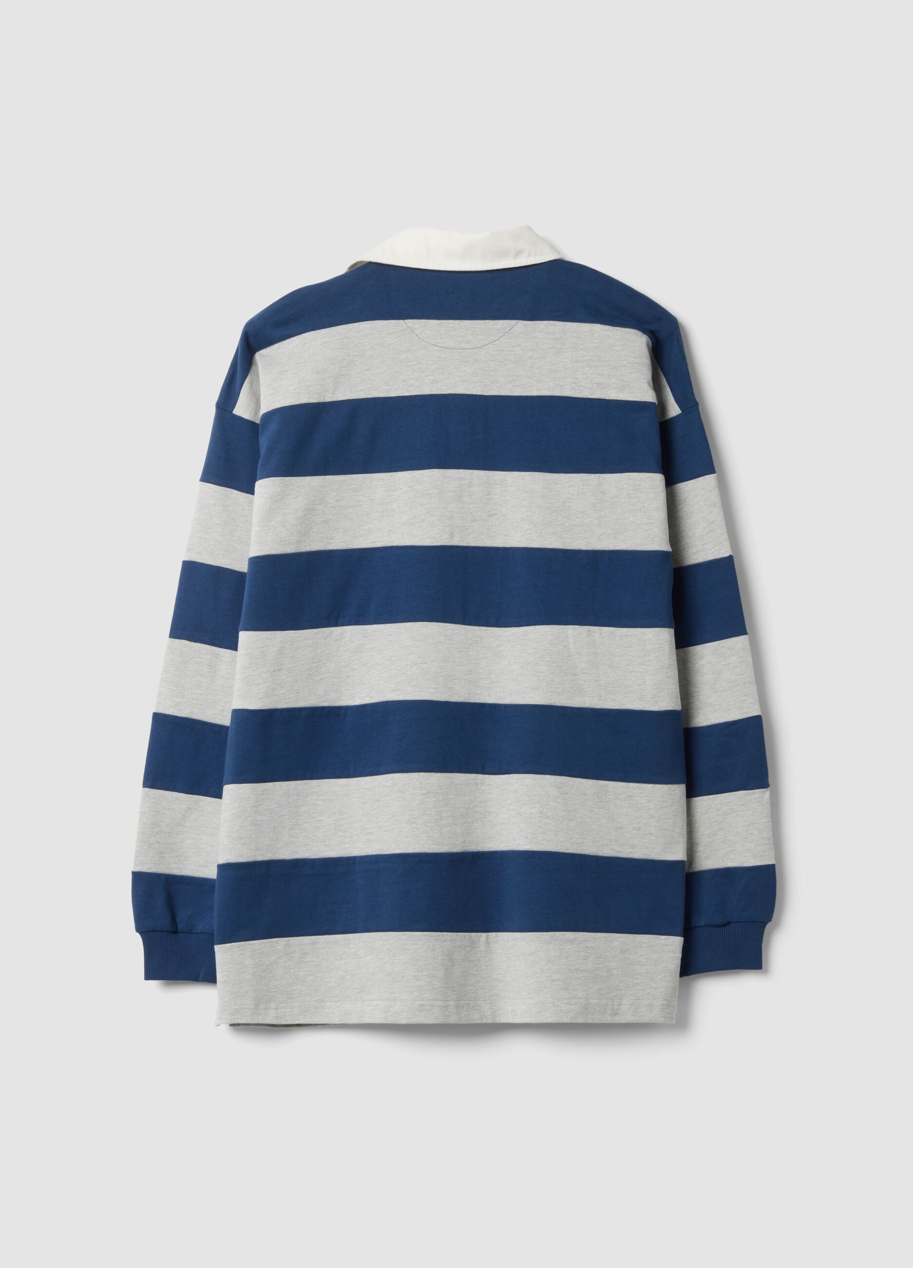 Multicolour striped rugby polo