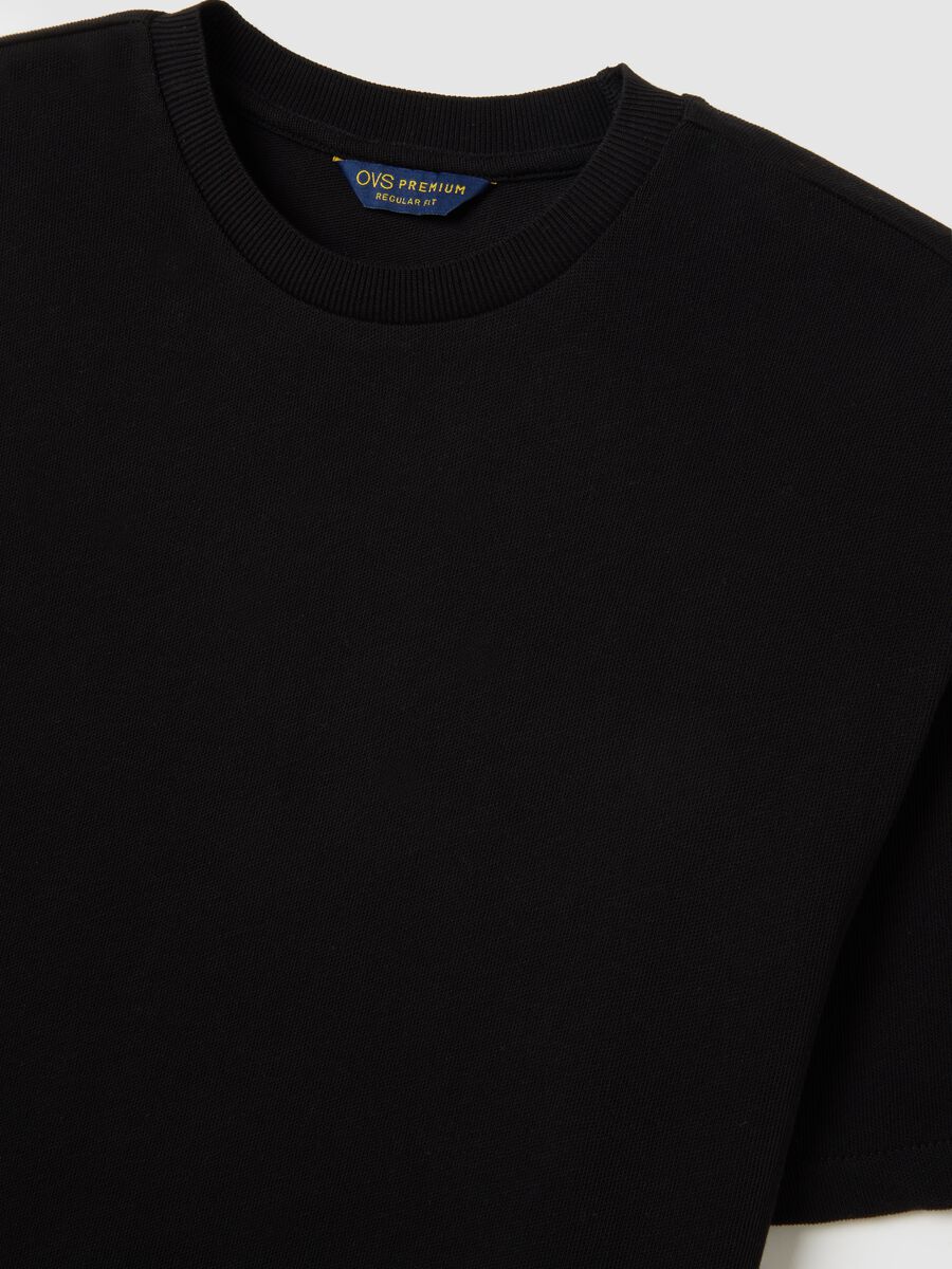 Black pure cotton regular fit T-shirt_5