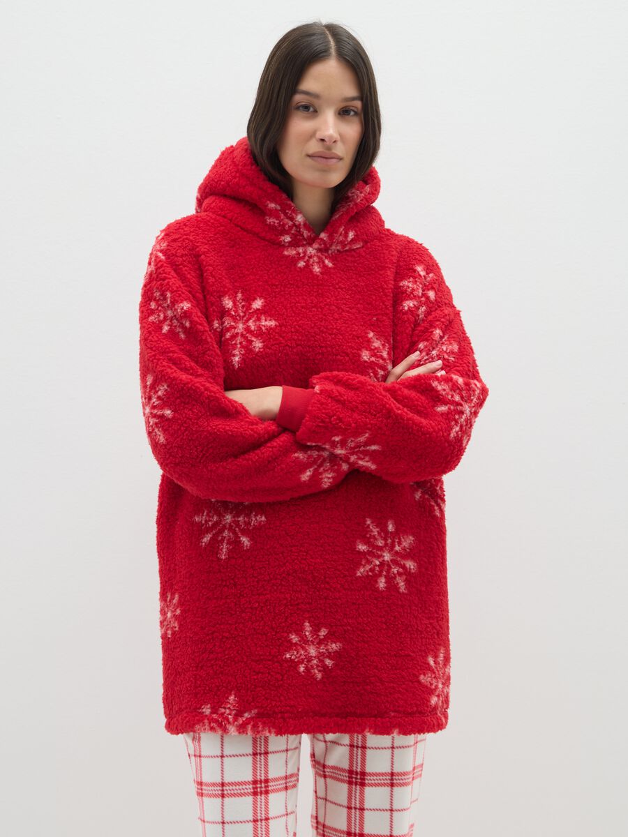 Vestaglia natalizia rossa in sherpa_2