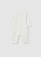 Baby Romper in Pure White Cotton with Print_1