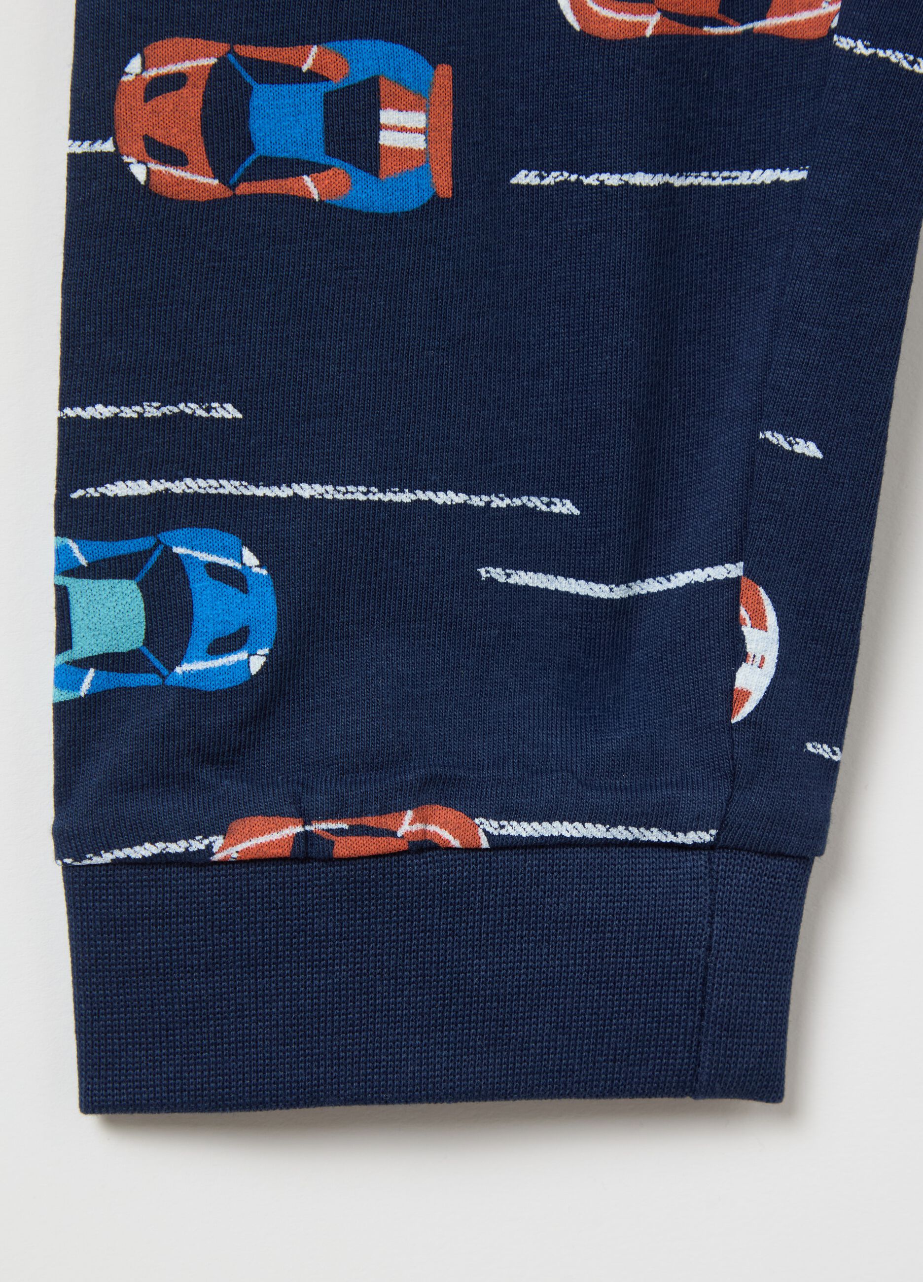 Cotton pyjamas with racing car print
