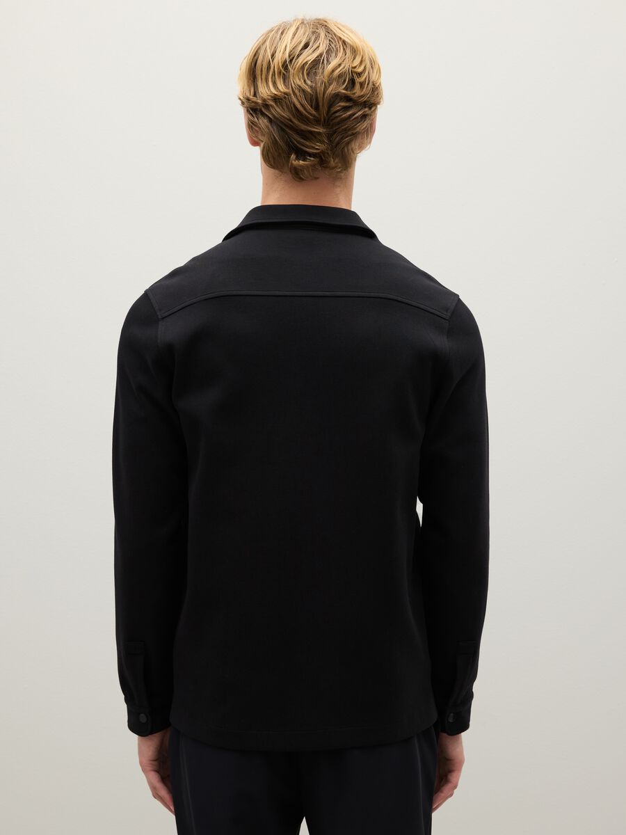 Black cotton blend sweatshirt with buttons_2