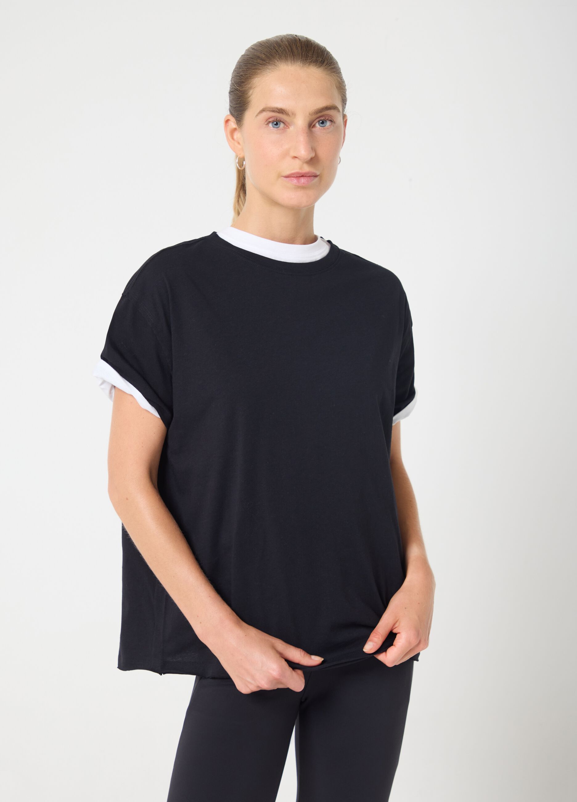 Black sports cotton T-shirt ALTAVIA STUDIO