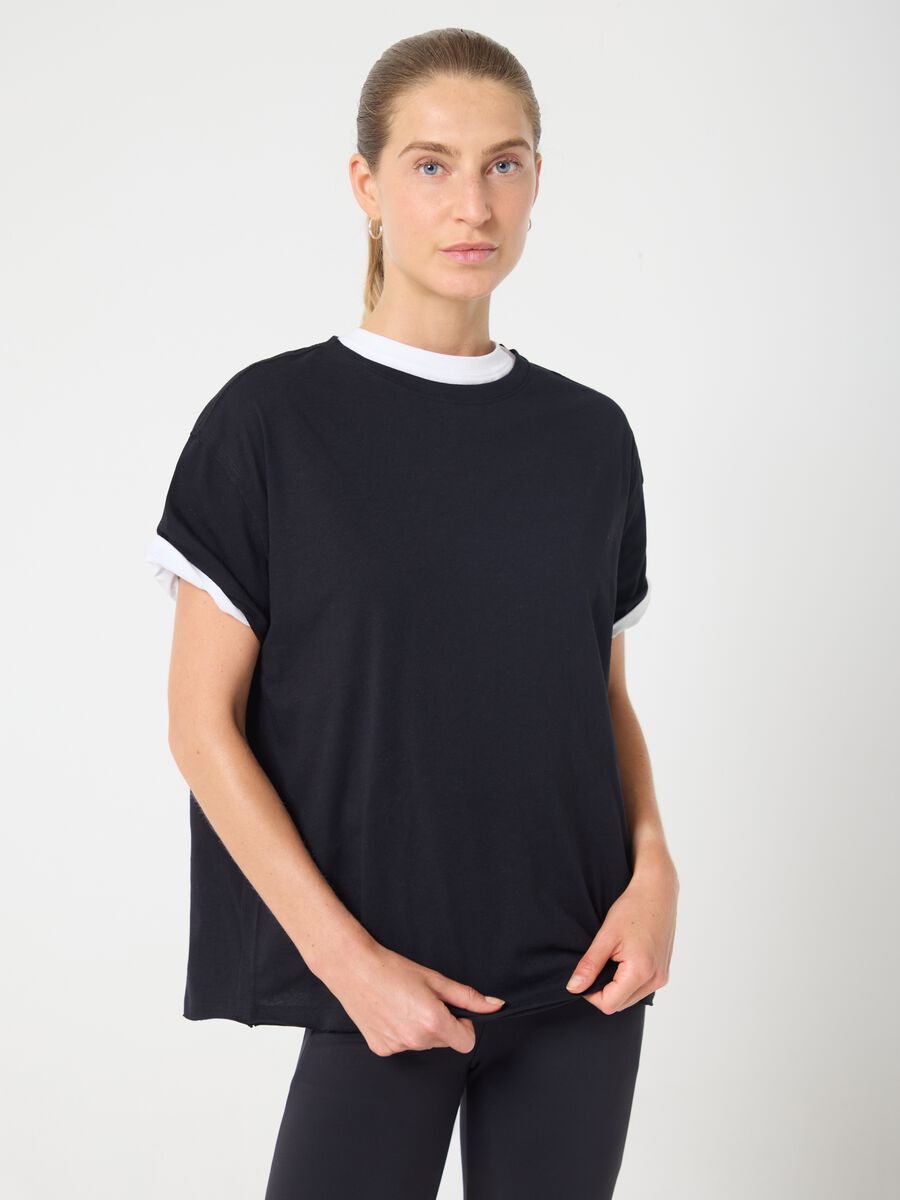 Black sports cotton T-shirt ALTAVIA STUDIO_1