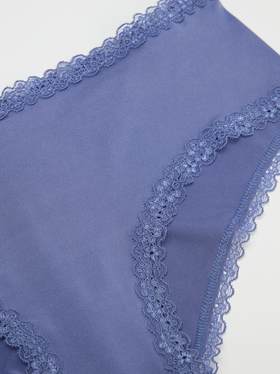 Microfibre French knickers with lace_5