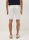 White pure cotton regular-fit cargo shorts_2