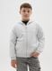 Grey boys' hoodie in pure cotton regular fit_0