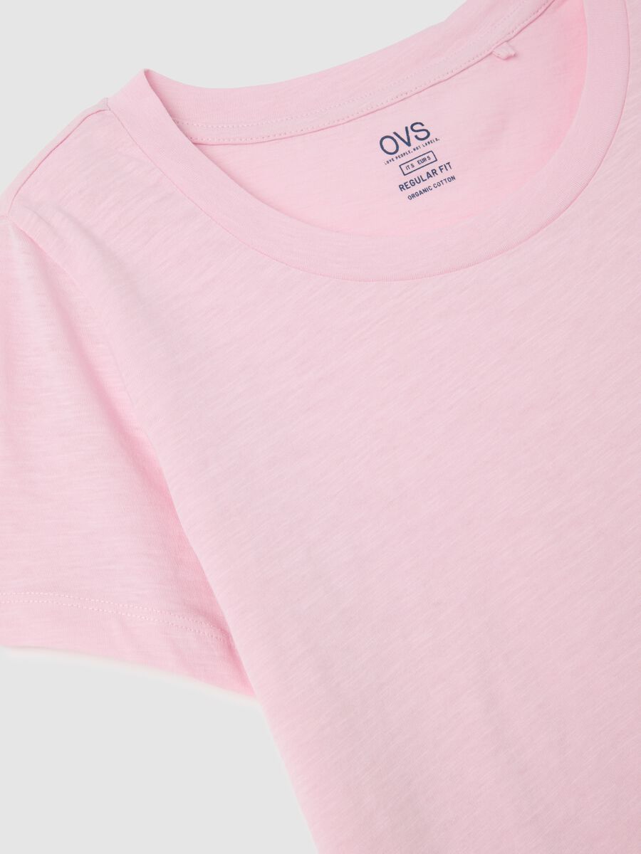 Pink crew neck organic cotton T-shirt by Ovs_5