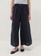 Blue pure linen wide-leg trousers, regular fit_1
