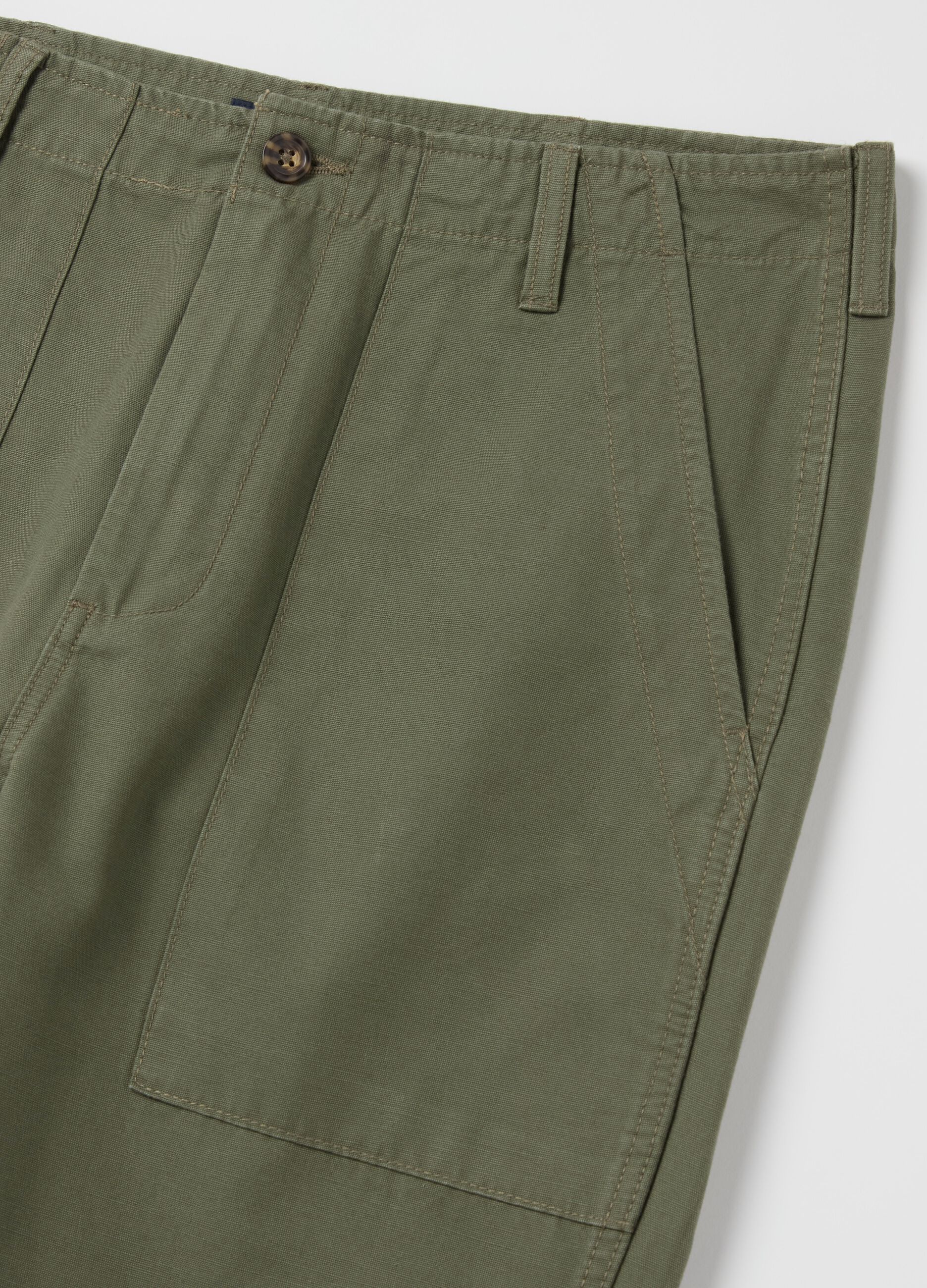 Pantalone chino in cotone e lino