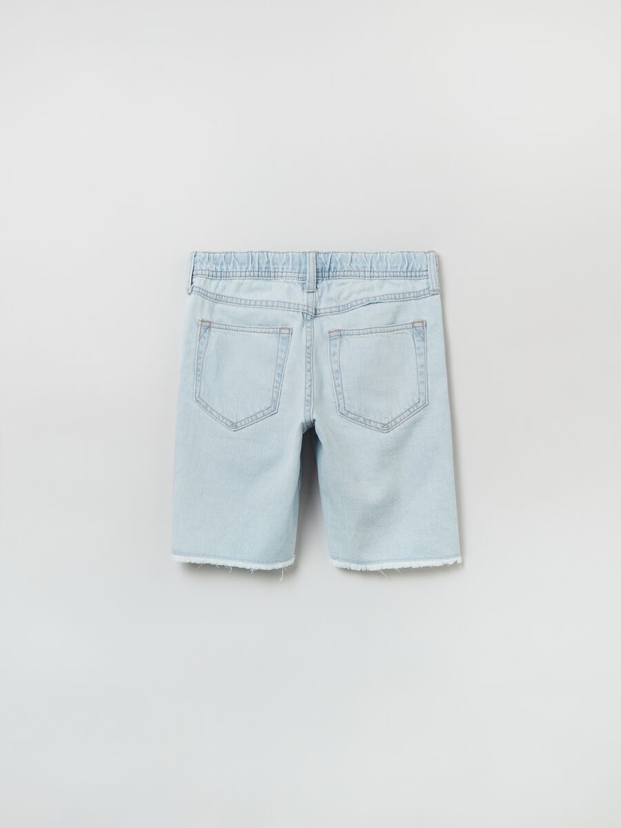 Denim Bermuda shorts with drawstring_1
