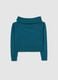 Regular fit girls' blue shawl collar sweater_3