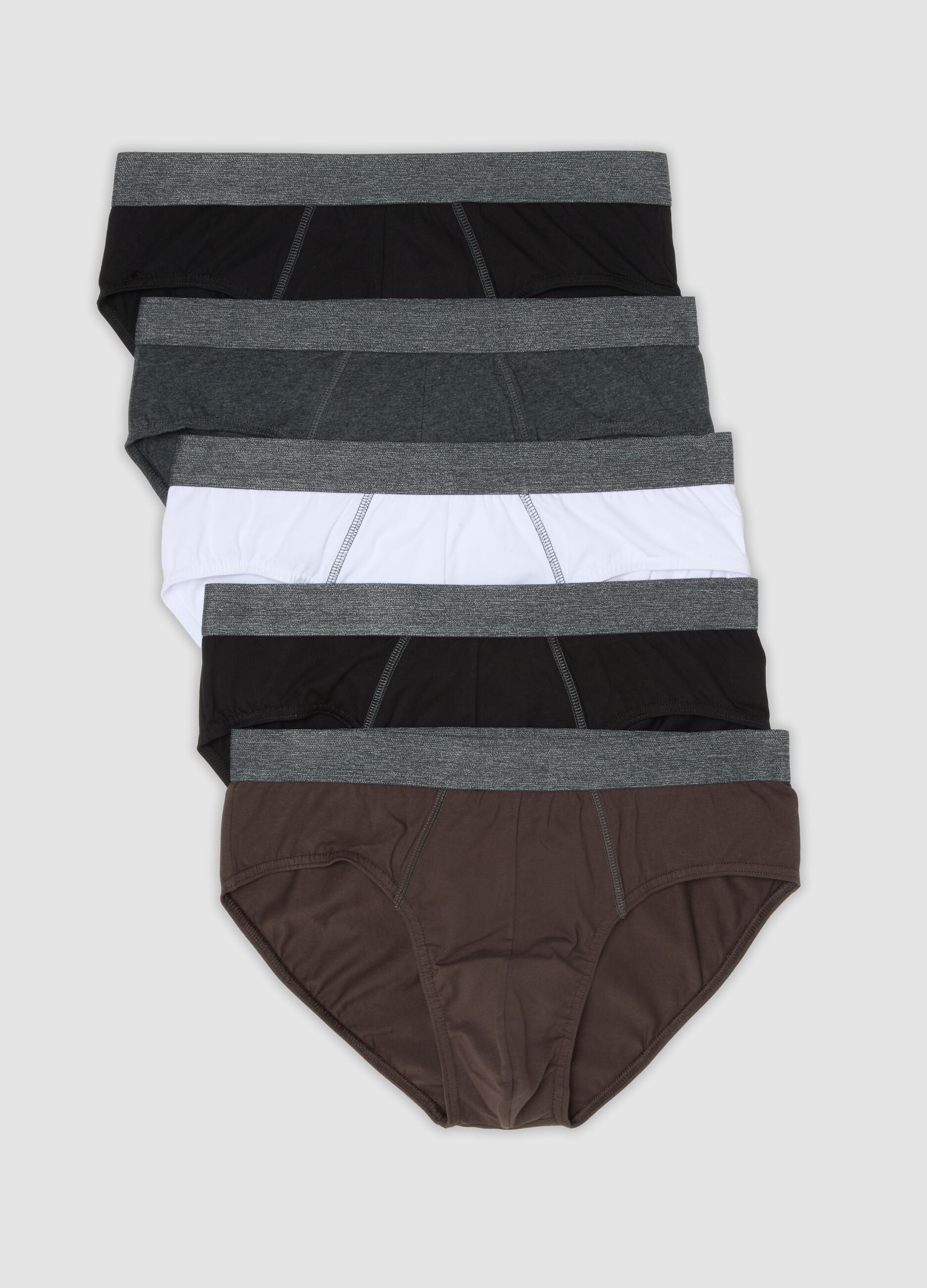 Pack of five multicoloured organic cotton briefs
