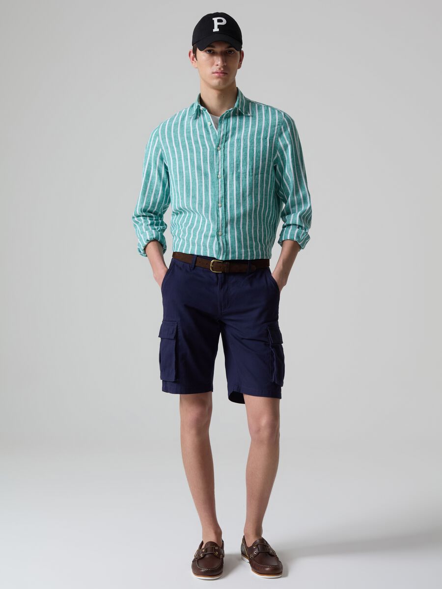 Cargo Bermuda shorts in cotton twill_0