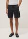 Black pure cotton cargo Bermuda shorts, regular fit_1