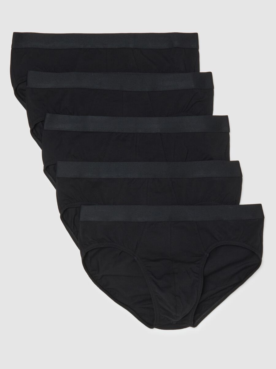 Multipack of black stretch cotton briefs with a snug fit_4