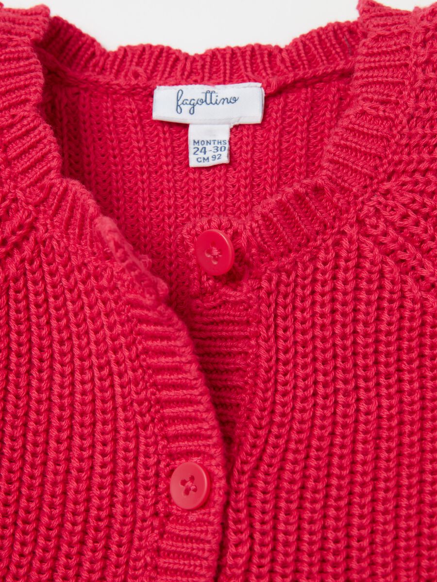 Cotton cardigan with openwork design_3