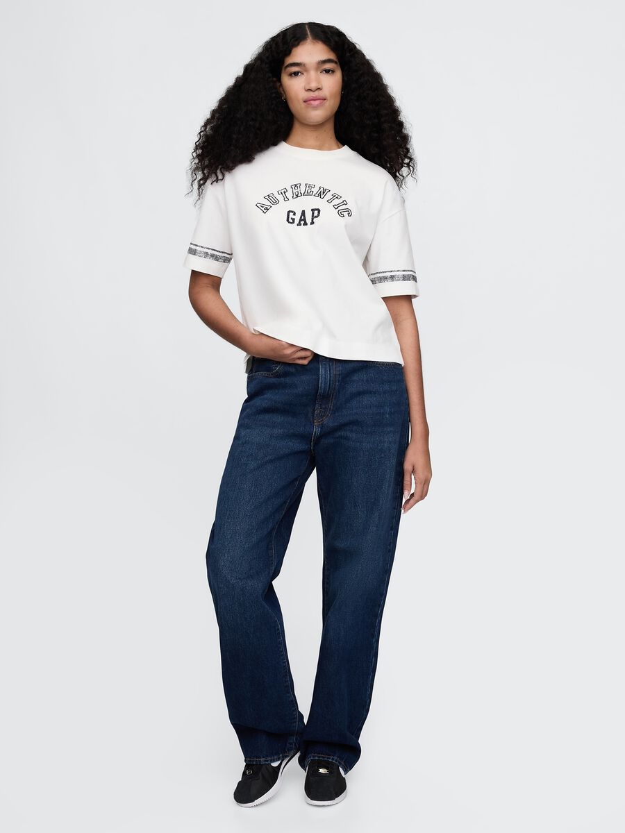 White cotton cropped T-shirt from Gap_1