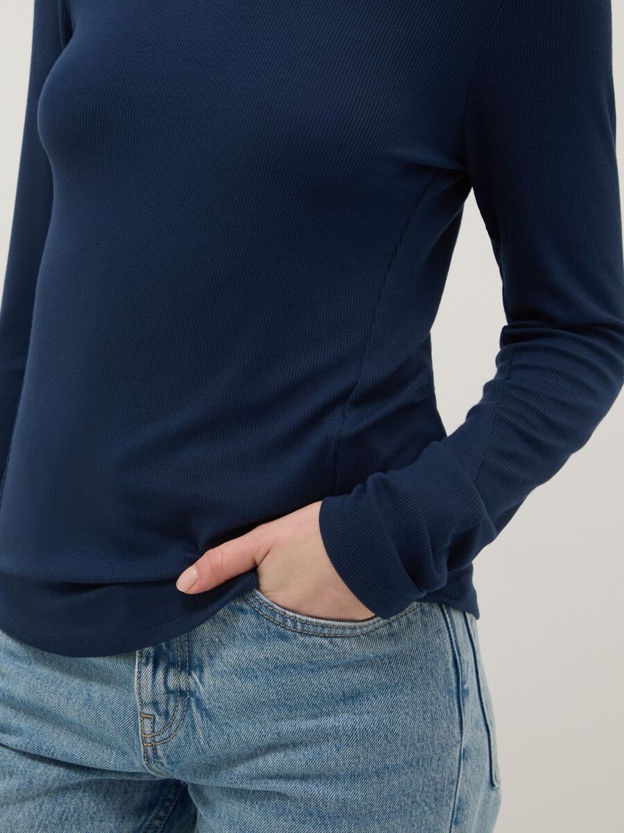 Blue stretch modal regular fit top_3