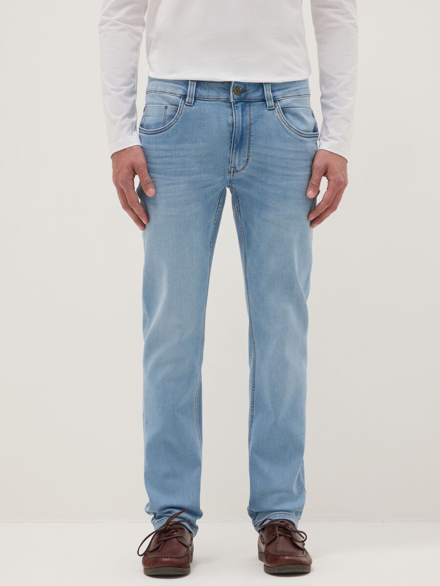 Slim fit blue denim jeans_1