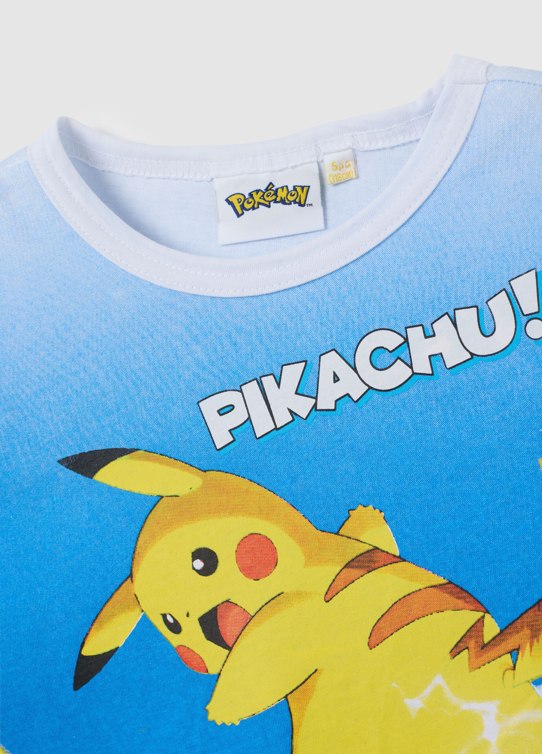 Canottiera da bambino in puro cotone multicolor regular fit con stampa Pikachu
