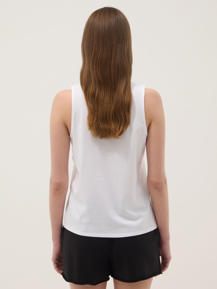 Tank top bianco in puro cotone_3
