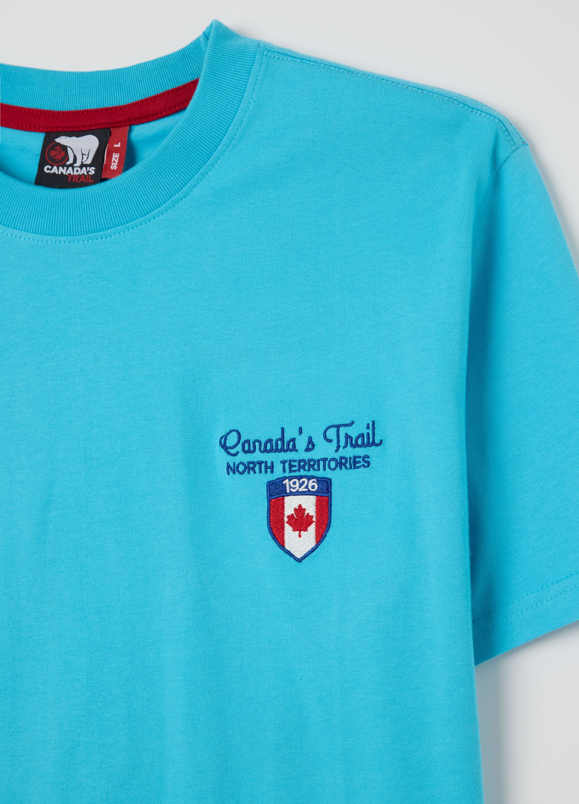 Canada's Trail turquoise T-shirt with embroidery