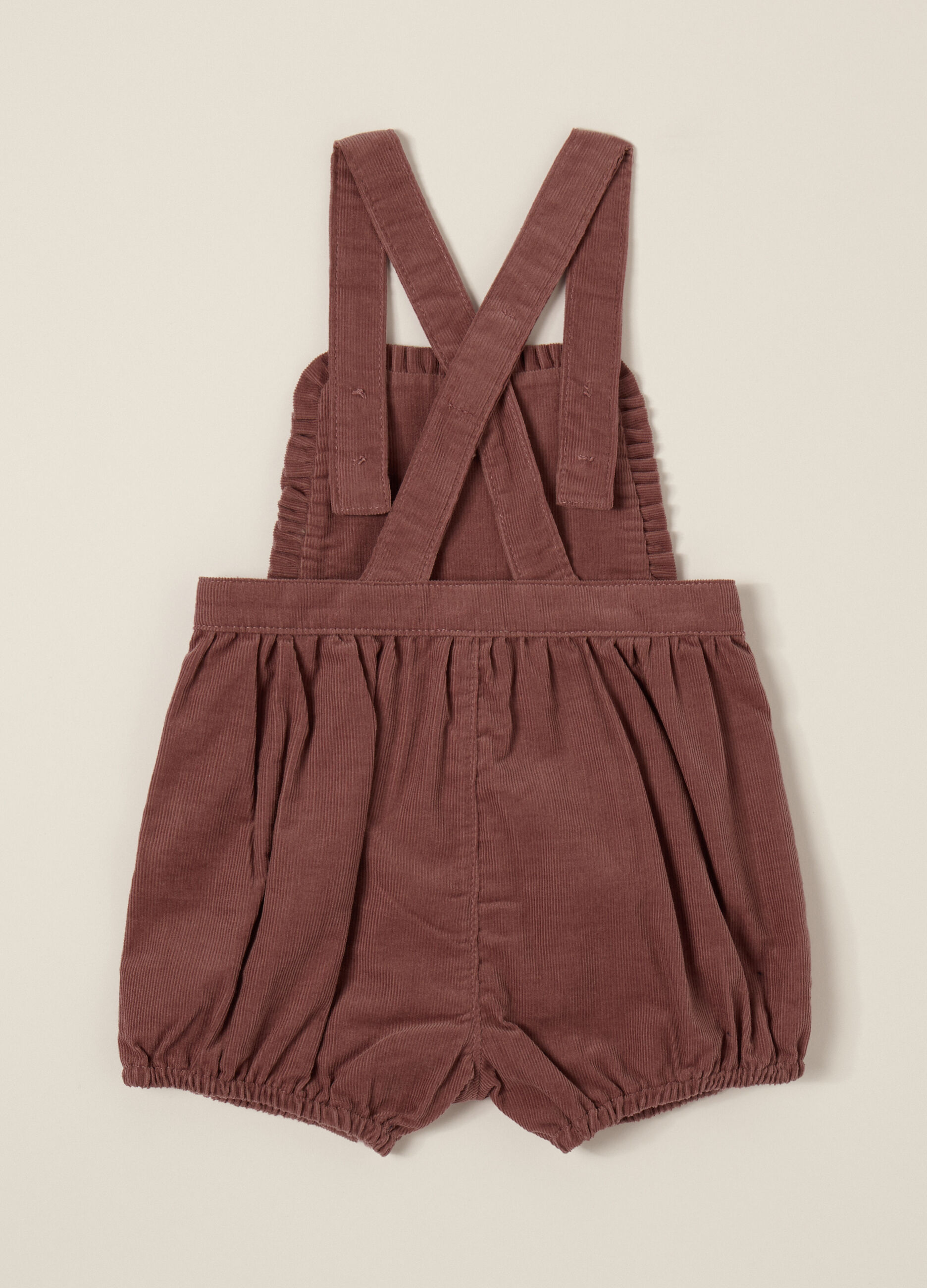 Romper marrone in cotone per neonata