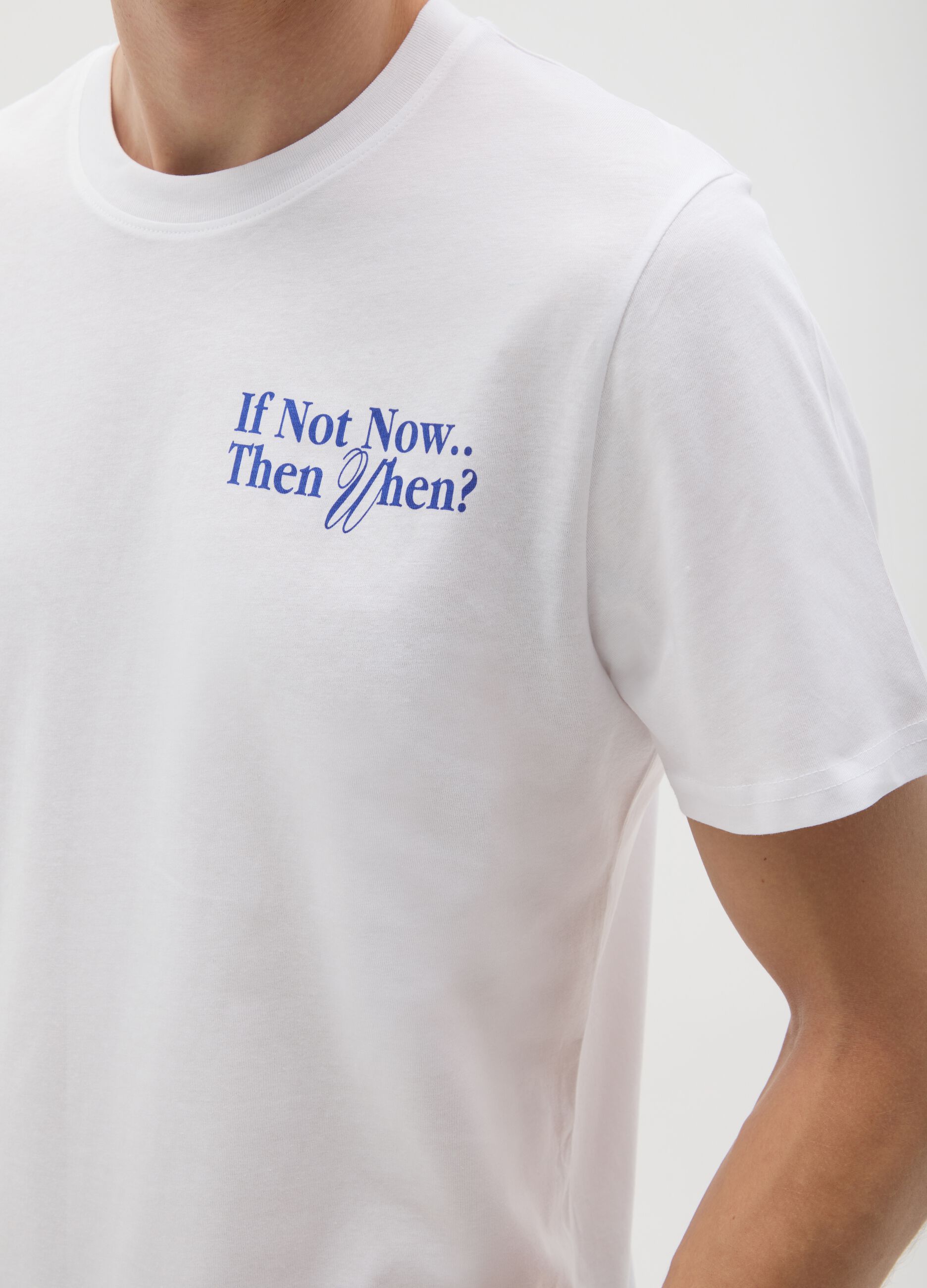 White pure cotton T-shirt regular fit