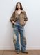 Brown regular-fit jacket in viscose and linen blend_1