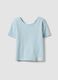 Blue stretch cotton short-sleeve T-shirt_0