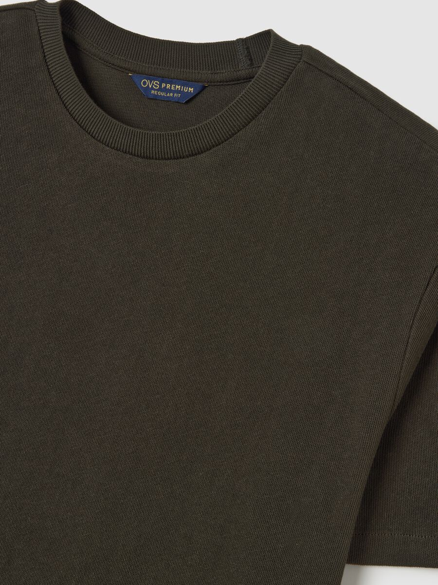 Regular fit green pure cotton T-shirt_5