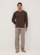 Brown pure organic cotton striped pyjamas, regular fit_0