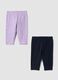2-pack multicolour stretch cotton leggings for baby girls_0