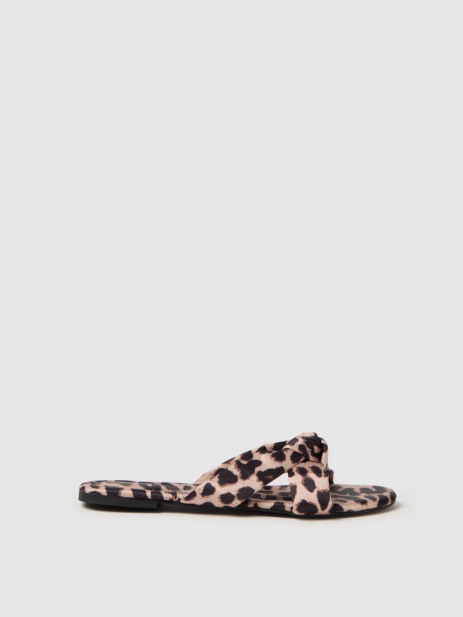 Leopard Print Mixed Material Sandal by Ovs_0