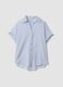 White shirt with light-blue stripes in pure cotton, regular fit_4