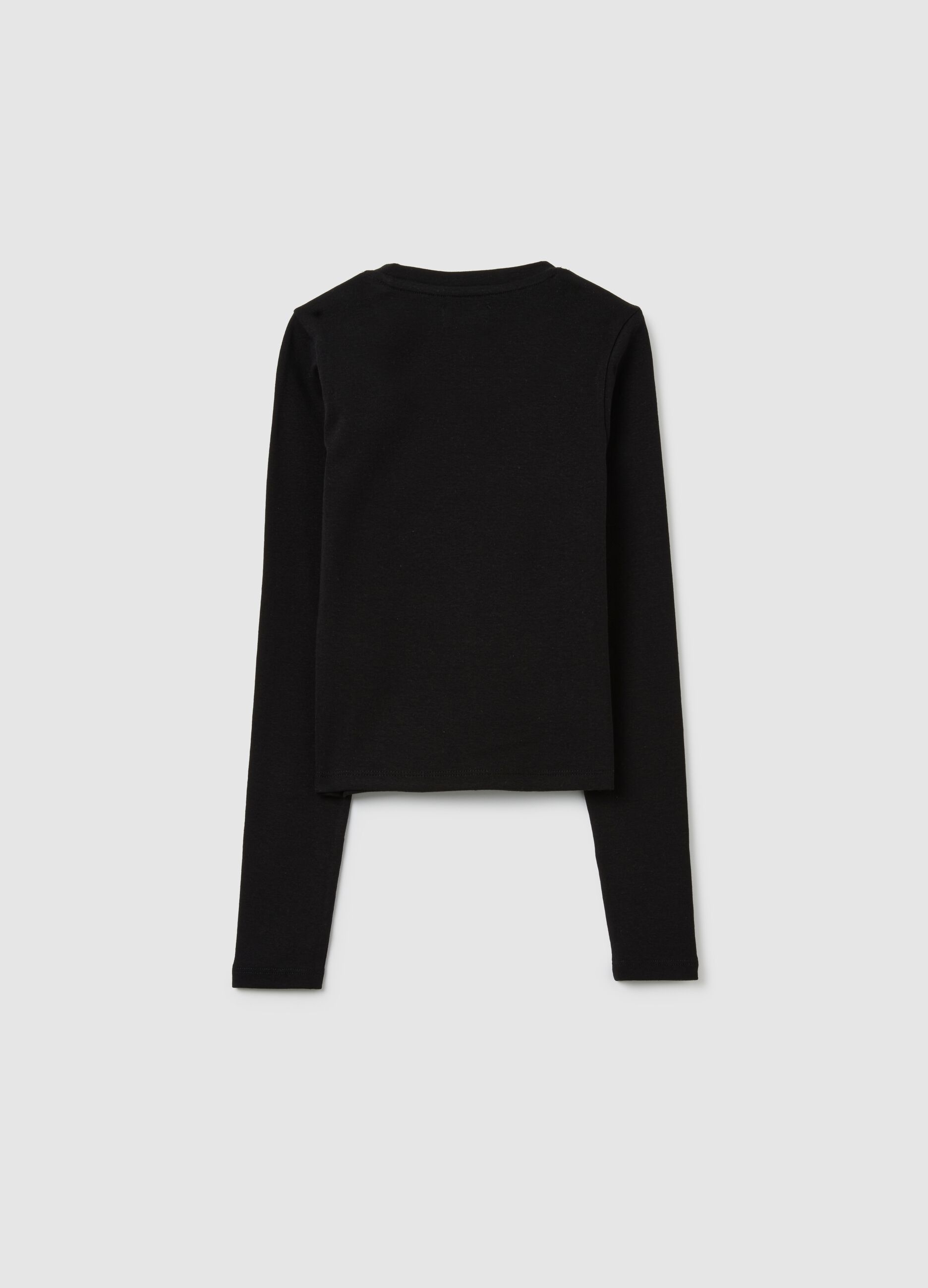 Black regular fit cotton blend girls' sweatshirt