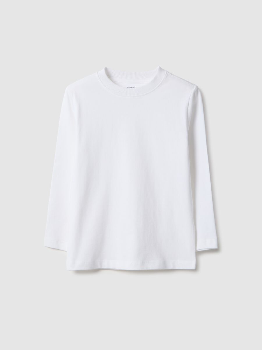 Kids' White Long-Sleeve Top in Pure Cotton Regular Fit_0