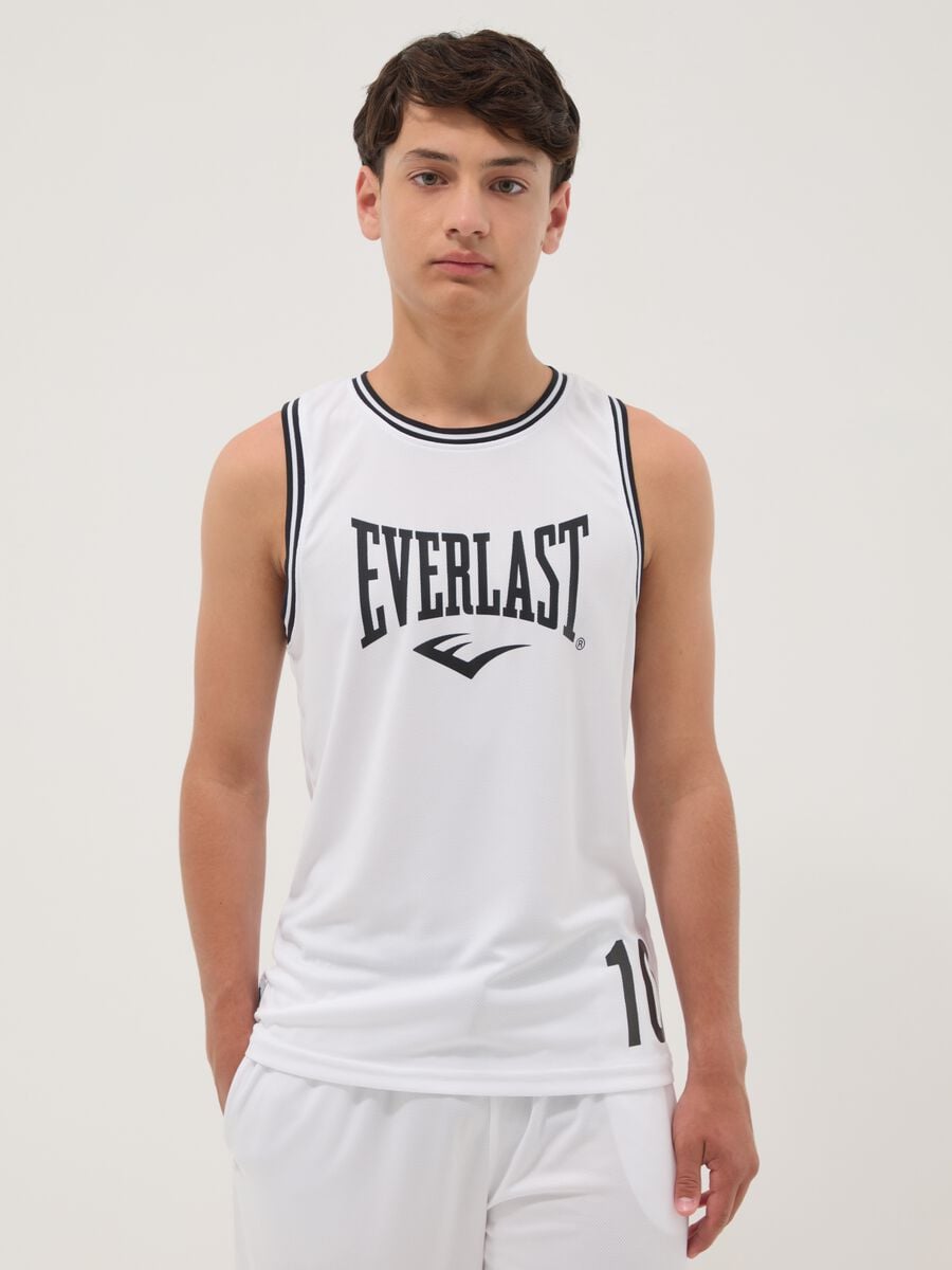 White regular-fit boys&rsquo; vest with contrast piping, oversized style_0