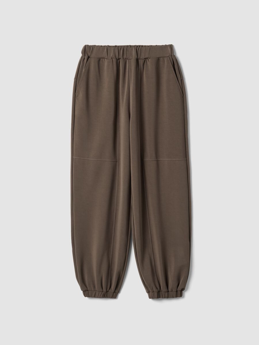 Pantaloni sportivi verdi in viscosa elasticizzato_5