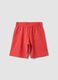 Red organic cotton shorts with elasticated waist_1