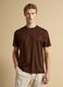 T-shirt marrone in jersey di puro cotone con girocollo relaxed fit_2