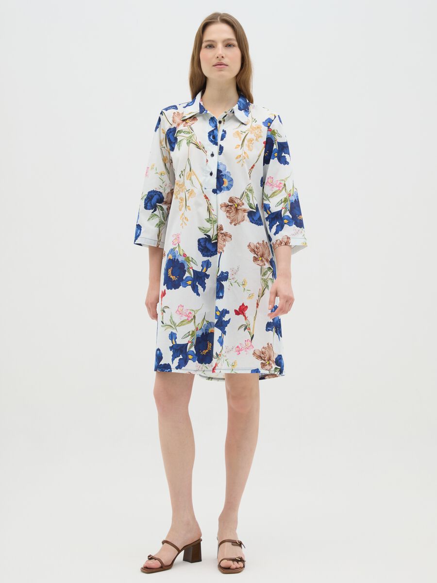 Women's multicolour cotton shirt dress, regular fit_0