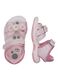 Pink girl's sandals with hook-and-loop closure and floral decorations_1