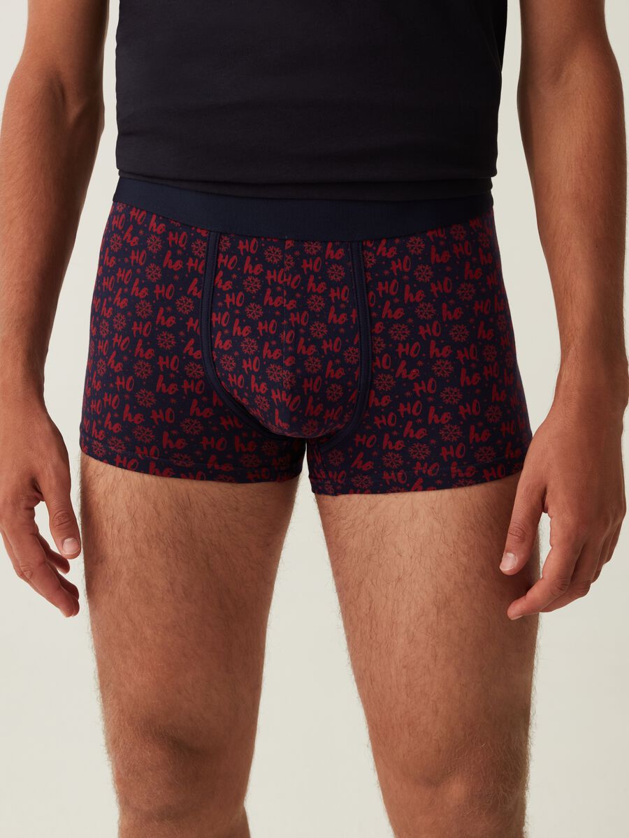 Tripack boxer con stampa Babbo Natale_1